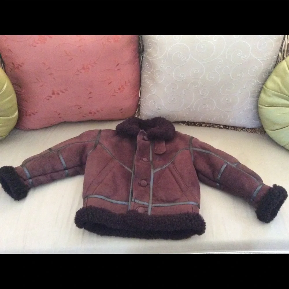 Toddler 100% Sheepskin Shearling brown coat sz.18-24 month